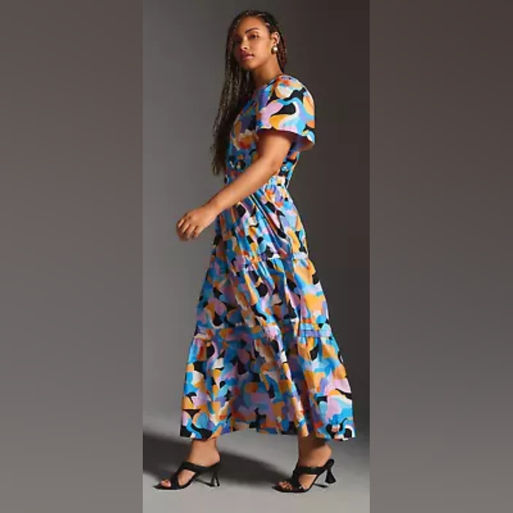 Anthropologie Somerset Maxi Dress - Orange Motif